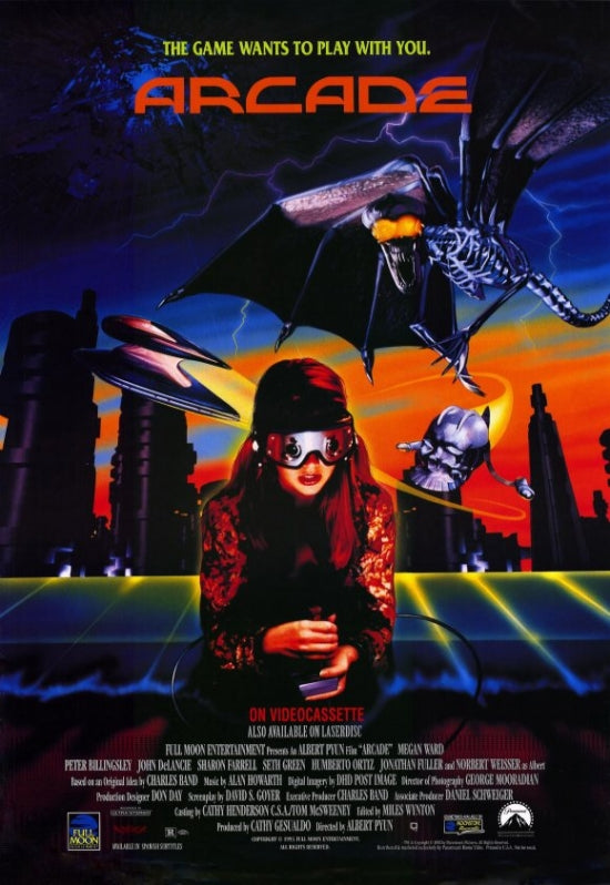 Arcade Movie Poster Print featuring vibrant retro gaming graphics.