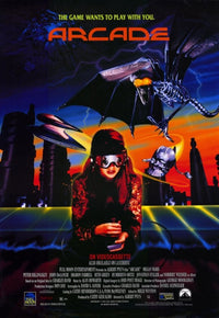 Arcade Movie Poster Print featuring vibrant retro gaming graphics.