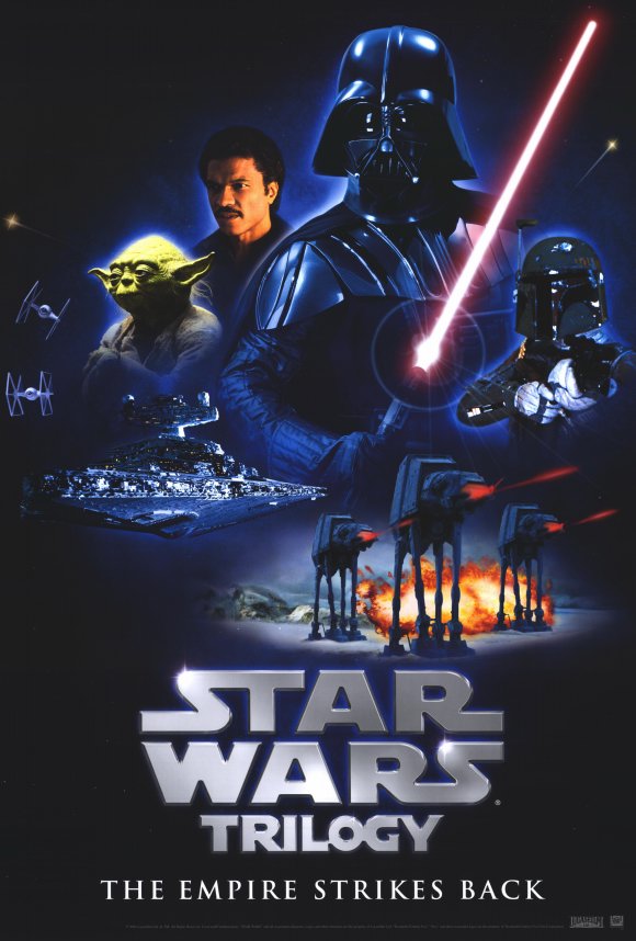 The Empire Strikes Back Movie Poster Print featuring iconic imagery.