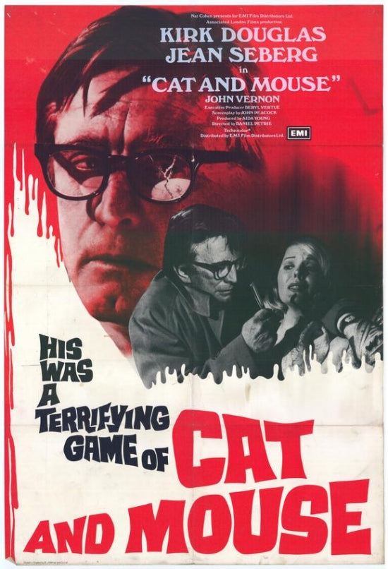 Cat and Mouse Movie Poster Print showcasing playful art for children's rooms.