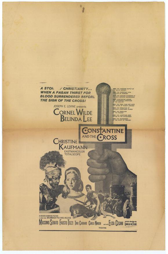 Constantine and the Cross Movie Poster Print featuring dramatic imagery.