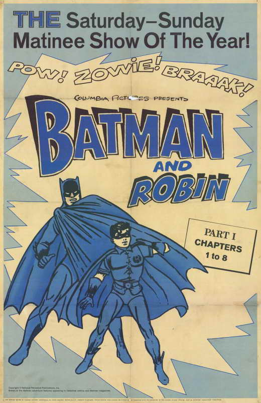 Batman and Robin Movie Poster Print featuring vibrant colors and dynamic design.