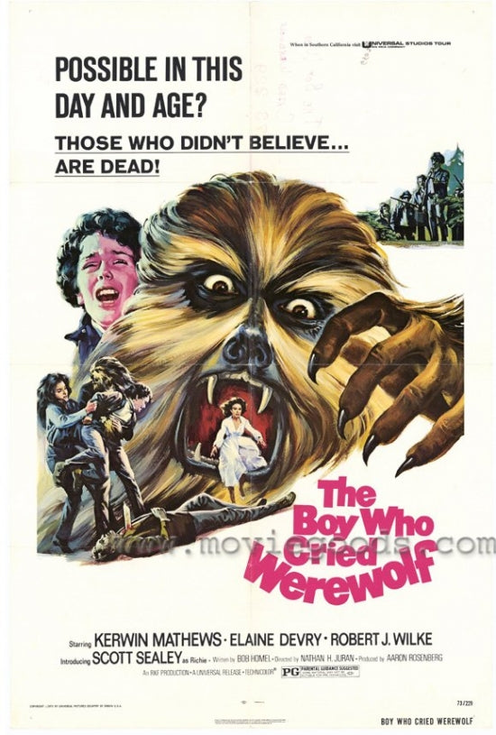 The Boy Who Cried Werewolf movie poster featuring dramatic artwork.