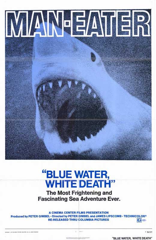 Blue Water White Death Movie Poster Print showcasing ocean adventure.