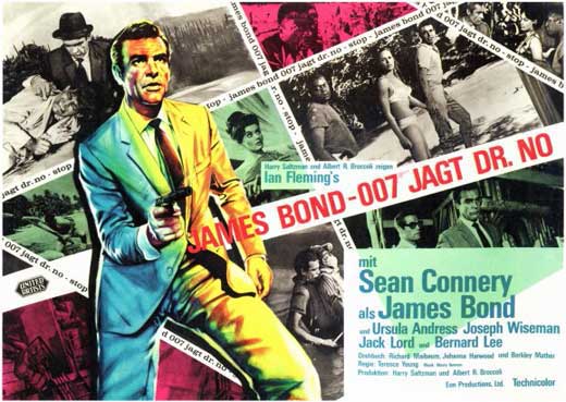 Dr. No Movie Poster Print featuring classic James Bond artwork