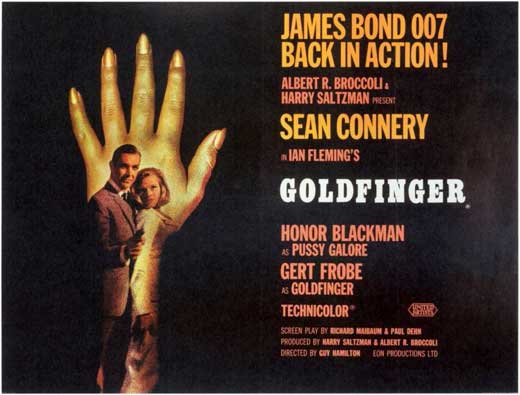 Goldfinger Movie Poster Print featuring classic James Bond art.