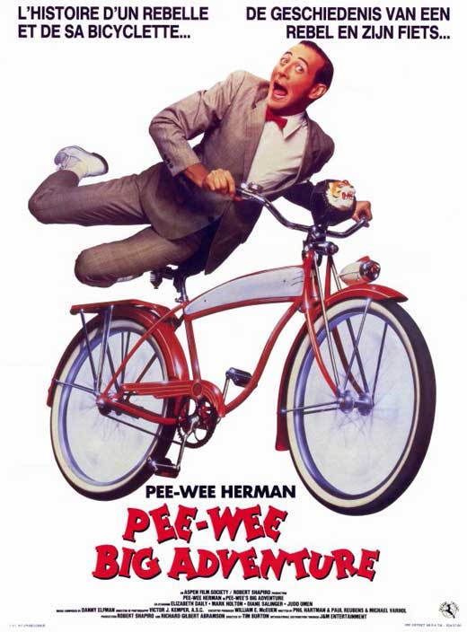 Pee-wee's Big Adventure Movie Poster Print featuring colorful artwork.