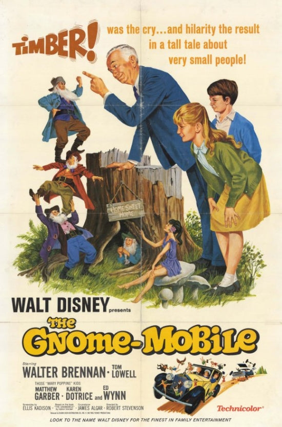 The Gnome-Mobile Movie Poster Print featuring vibrant colors and enchanting design.