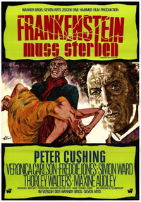 Frankenstein Must Be Destroyed Movie Poster Print showcasing classic horror film imagery.