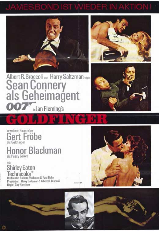 Goldfinger Movie Poster Print featuring classic 007 film art.