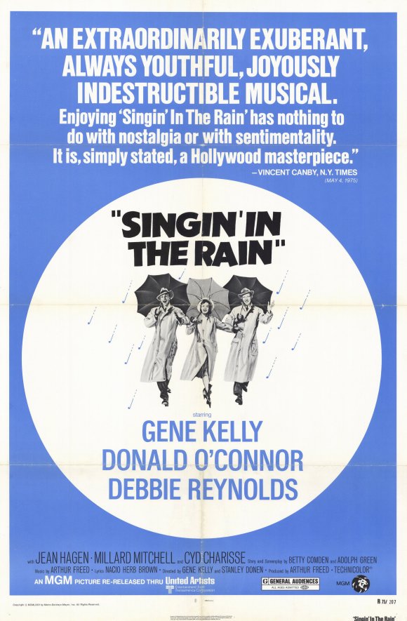 Singin' in the Rain Movie Poster Print showcasing classic Hollywood charm.