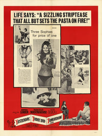 Yesterday, Today and Tomorrow Movie Poster Print showcasing classic cinema.