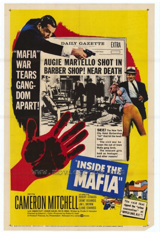 Inside the Mafia Movie Poster featuring dramatic crime-themed visuals.