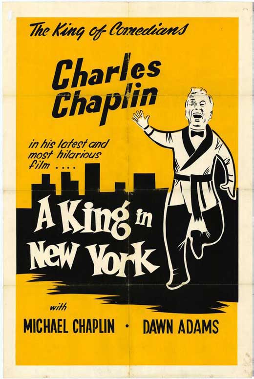 A King in New York Movie Poster Print showcasing classic cinema art.