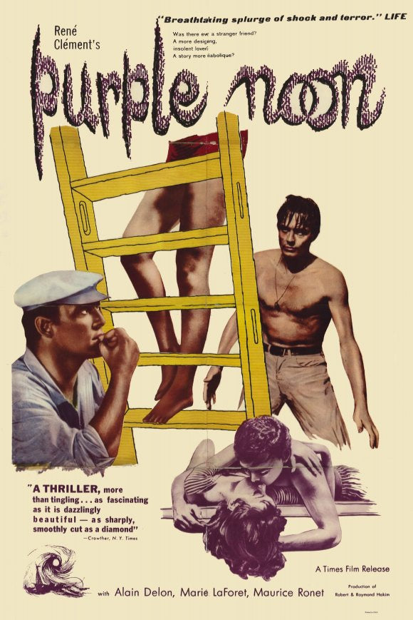 Purple Noon Movie Poster Print showcasing classic cinematic art.