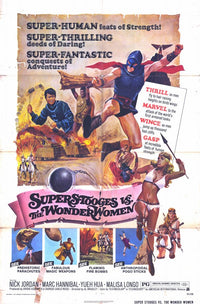 Super Stooges vs the Wonder Women Movie Poster Print featuring classic comedy.