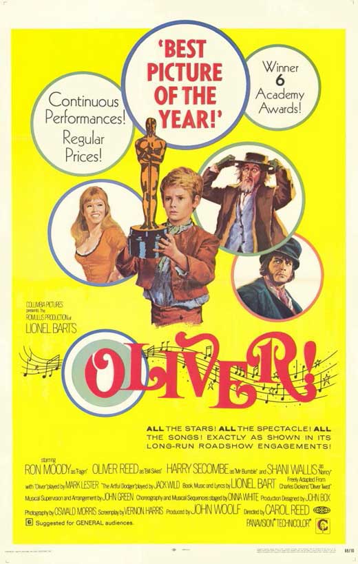 Oliver! Movie Poster Print showcasing classic film artwork.