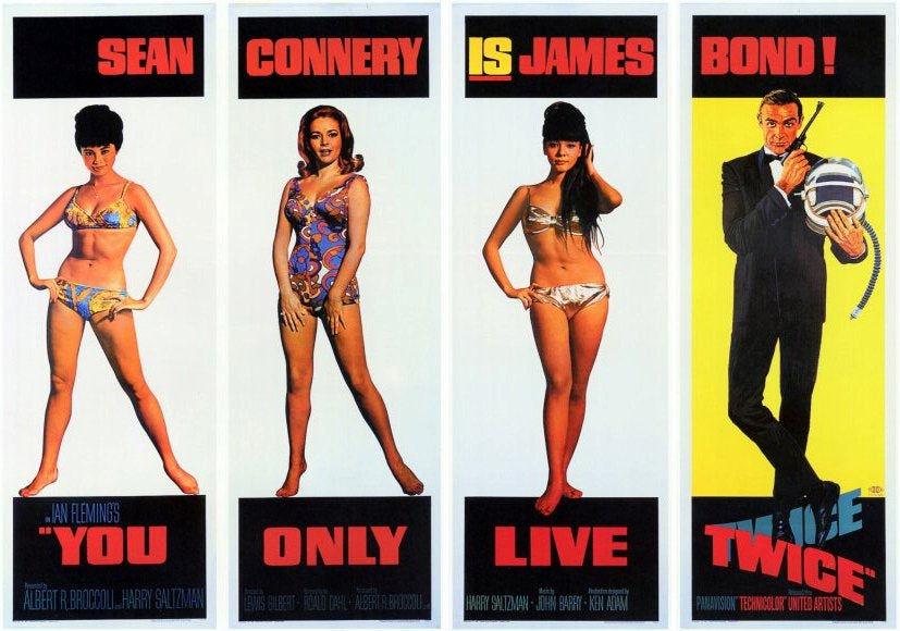You Only Live Twice movie poster print showcasing classic James Bond imagery