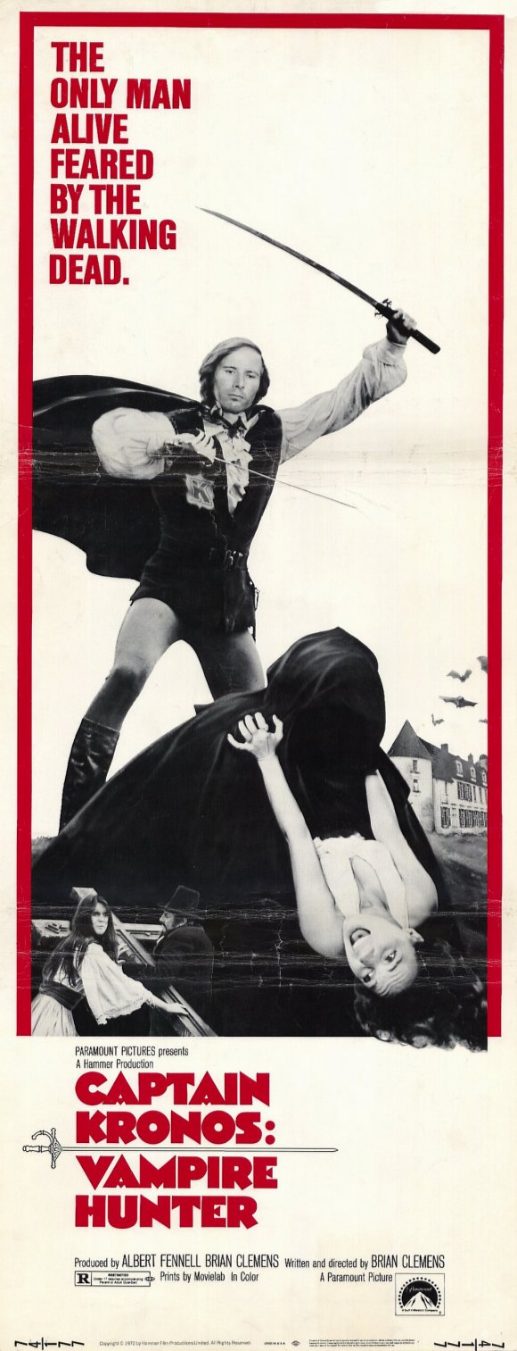 Captain Kronos: Vampire Hunter movie poster print showcasing the iconic vampire hunter.