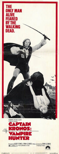 Captain Kronos: Vampire Hunter movie poster print showcasing the iconic vampire hunter.