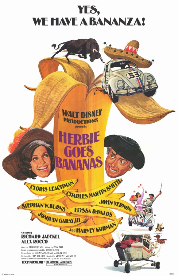 Herbie Goes Bananas Movie Poster Print featuring the iconic Volkswagen Beetle
