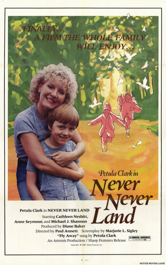 Never Never Land Movie Poster Print featuring whimsical artwork.