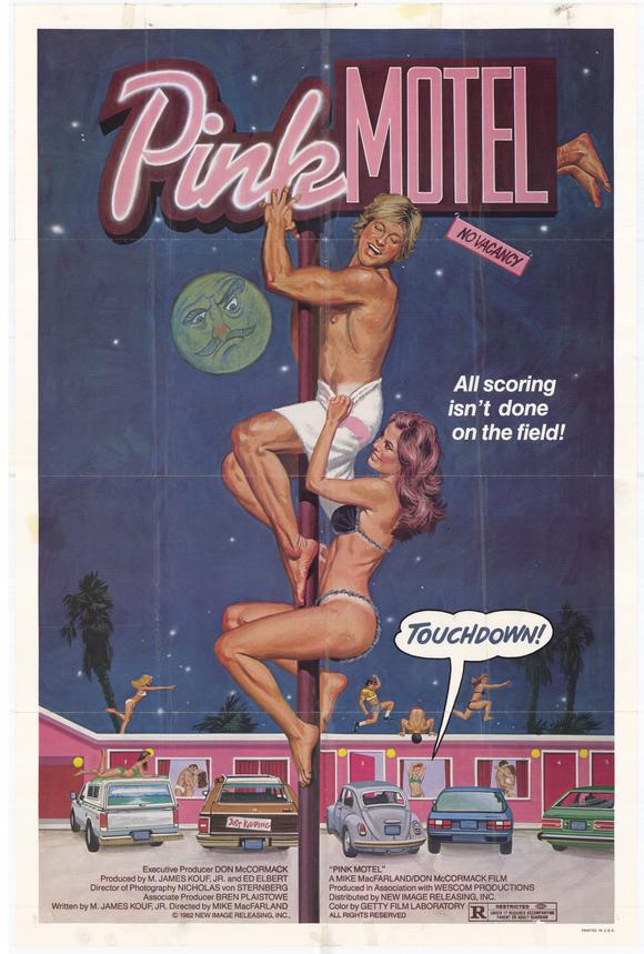 Vibrant Pink Motel Movie Poster Print for home decor