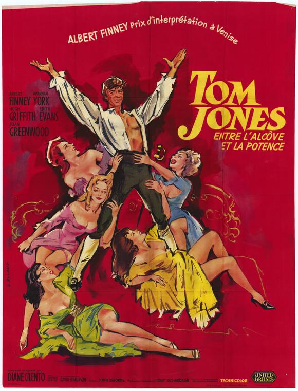Tom Jones Movie Poster Print showcasing vibrant film art.