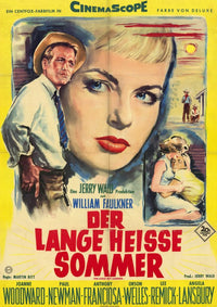 The Long, Hot Summer Movie Poster Print featuring vibrant colors and classic film imagery.