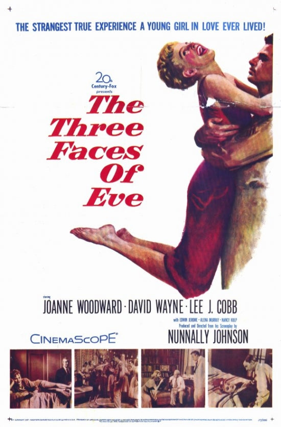 The Three Faces of Eve movie poster print showcasing its dramatic design.