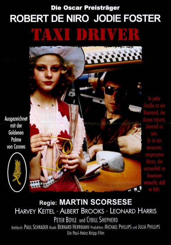 Taxi Driver Movie Poster Print featuring iconic film imagery.