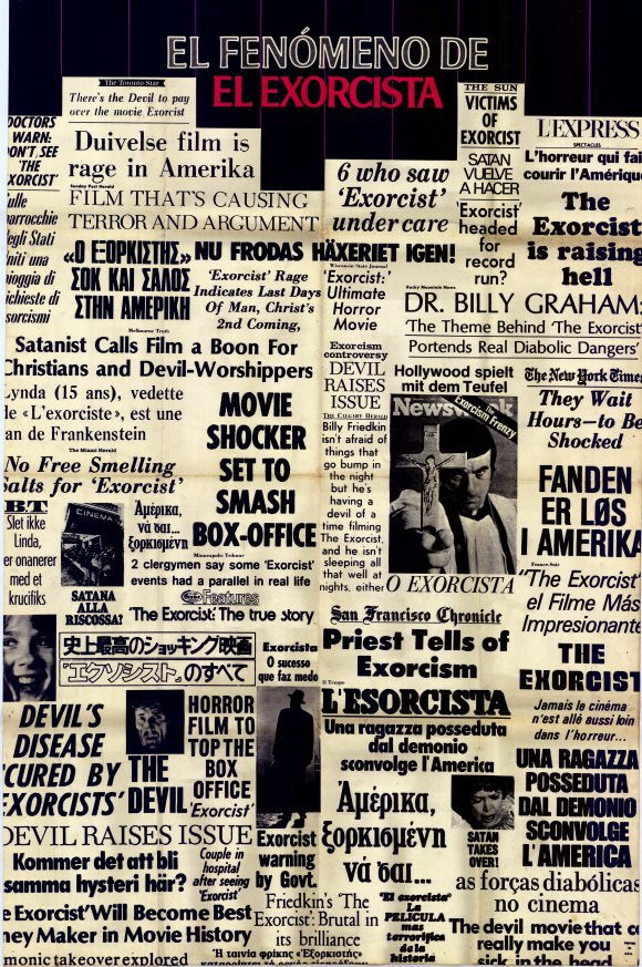 The Exorcist Movie Poster Print featuring iconic horror film imagery.