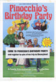 Pinocchio's Birthday Party Movie Poster Print featuring colorful characters celebrating.