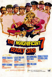 The Magnificent Seven Deadly Sins Movie Poster Print showcasing vibrant colors and cinematic themes.