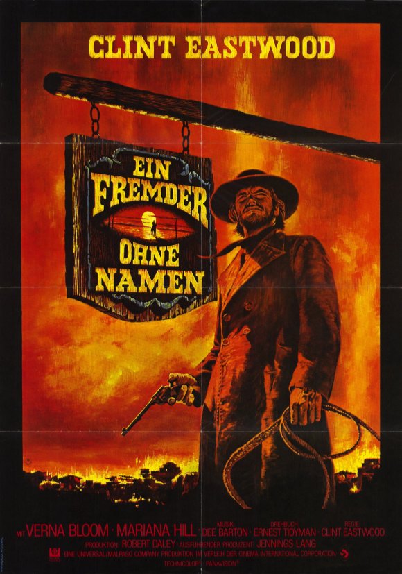 High Plains Drifter Movie Poster Print showcasing classic western imagery.