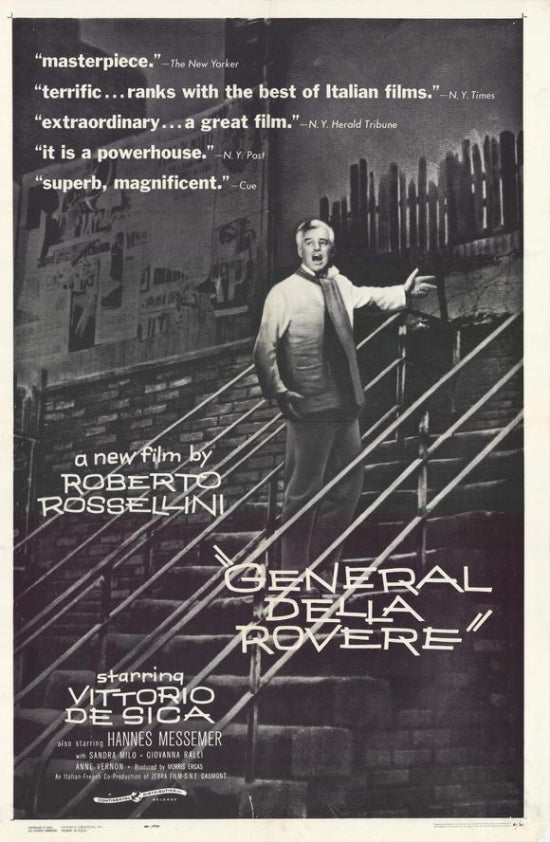 General Della Rovere Movie Poster Print showcasing classic film art.
