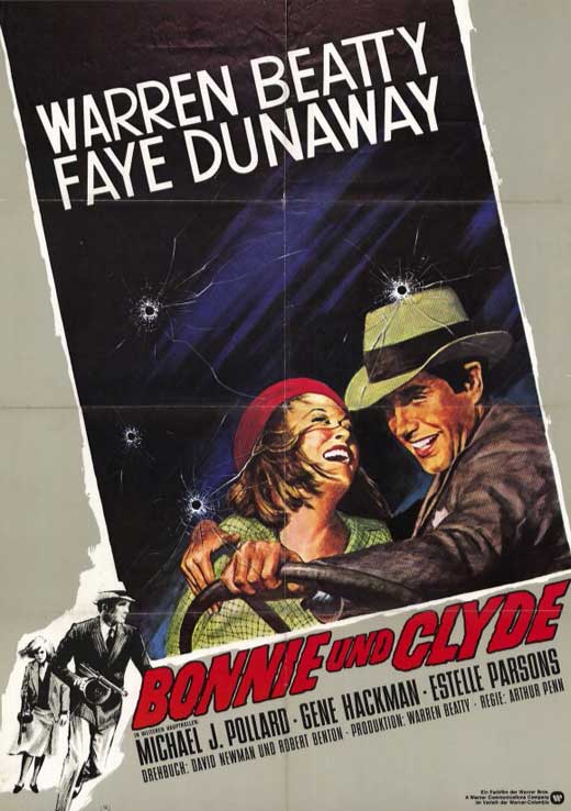 Bonnie & Clyde Movie Poster Print showcasing the iconic outlaw couple.