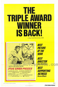 Five Easy Pieces Movie Poster Print showcasing classic cinema.