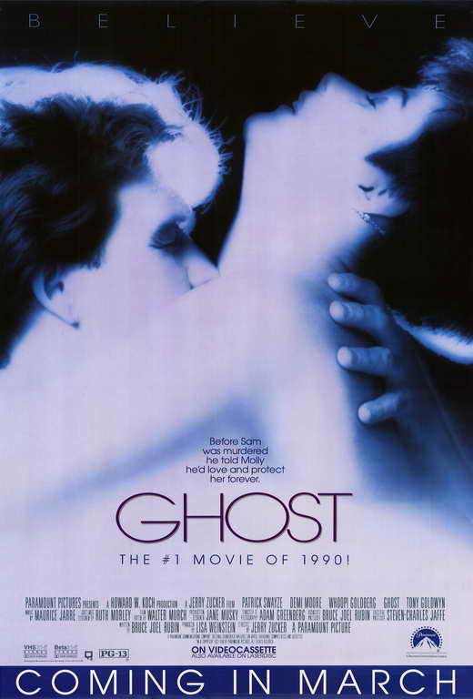 Ghost movie poster print featuring iconic imagery from the classic film.