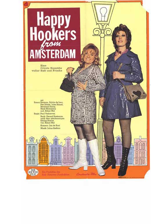 Happy Hookers From Amsterdam Movie Poster Print featuring vibrant colors and engaging imagery.