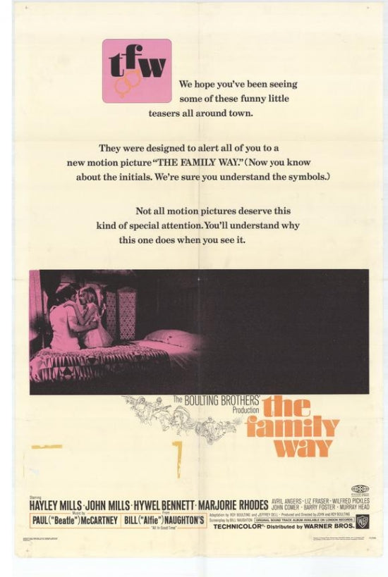 Family Way Movie Poster Print showcasing vibrant imagery and design.