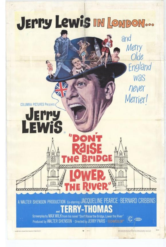 Don't Raise the Bridge, Lower the River movie poster print showcasing whimsical design and vibrant colors.