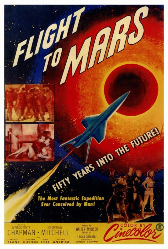 Flight to Mars Movie Poster Print showcasing vintage sci-fi art.