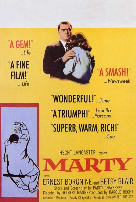 Marty Movie Poster Print featuring classic cinema art.