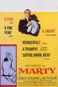 Marty Movie Poster Print featuring classic cinema art.