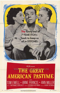 The Great American Pastime Movie Poster Print featuring nostalgic baseball imagery.