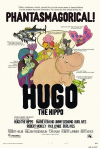 Hugo the Hippo Movie Poster Print featuring vibrant colors and playful design.