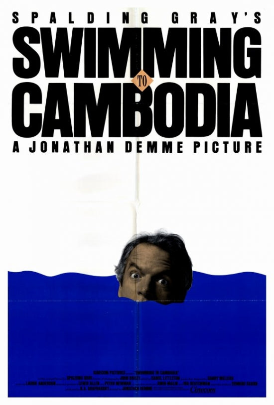 Swimming to Cambodia Movie Poster Print showcasing vibrant colors and cinematic imagery.