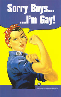 Sorry Boys I'm Gay! Movie Poster Print featuring bold pride message.
