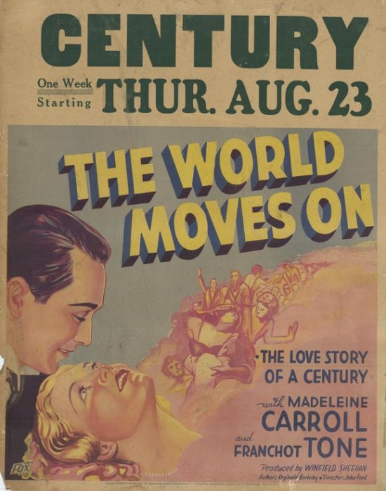 The World Moves On Movie Poster Print featuring vibrant imagery and classic design.